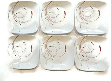 Corelle Dinnerware Dessert Plates Set, Square Splendor 6.5" Perfect Size For Dessert, (Set of 6)