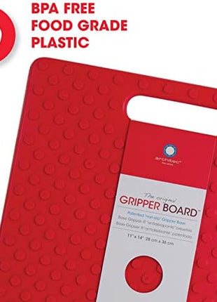 Architec Original Gripper Barboard, 5" by 7", Red, Patented Non-Slip Technology and Dishwasher Safe Cutting Board