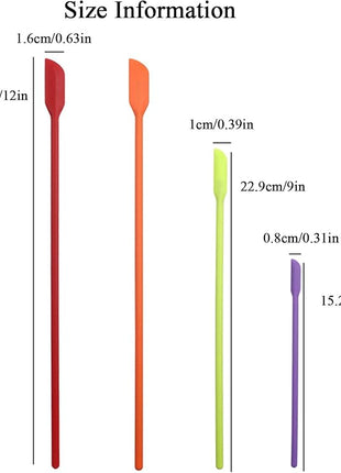 Beauty Spatula 4 PCS Makeup Spatula Mini Silicone for Cosmetics & Kitchen - 3 Sizes