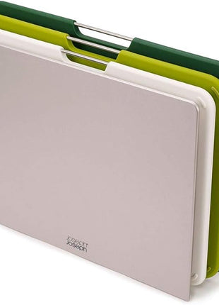 Joseph Joseph Nest 3 Piece Color Coded Cutting Board Set With Storage Stand, Large - Green