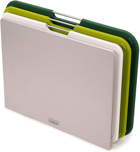 Joseph Joseph Nest 3 Piece Color Coded Cutting Board Set With Storage Stand, Large - Green