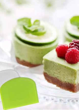 ALLTOP Bowl Spatula & Bench Scraper,Flexible Plastic Multipurpose Kitchen Pastry Cutter Tool,Food Scrappers for Bread Dough Baking Cake Fondant Icing,Set of 2 Pieces - White,Green