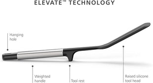 Joseph Joseph Elevate Silicone Slotted Turner with Integrated Tool Rest, One Size, Stainless Steel