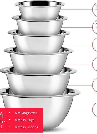 EatEx Bakeware Sets and Mixing Bowl Set, Non-Stick Baking Sheet Set with Utensils, Carbon Steel Cookie Sheets for Baking with Silicon Handles, Oven Safe Sheet Pans and More