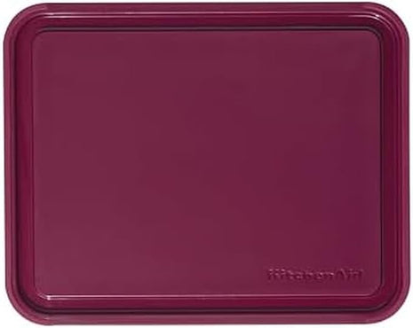 KitchenAid Classic Plastic Cutting Board with Perimeter Trench and Non Slip Edges, Dishwasher Safe, 8 x 10 inch, Beetroot