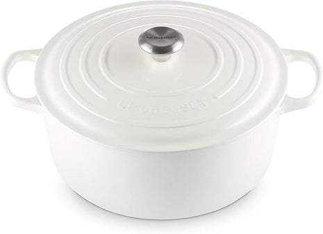 Le Creuset Enameled Cast Iron Signature Round Dutch Oven, 9 qt., White