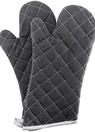 ARCLIBER Oven Mitts Heat Fire Resistant Oven Mitts 425 ° F, Quilted Terry Cloth Cotton Soft Lining Oven Gloves, Extra Long Kitchen Mittens for Cooking Baking