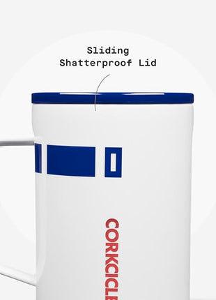 Corkcicle Classic Coffee Mug - Triple Insulated Stainless Steel for Travel - Shatter-Proof Lid - Keeps Drink Hot Over 3 Hours - Holiday Mug Gift - Great for Gifting Warmth - 16 oz - R2-D2
