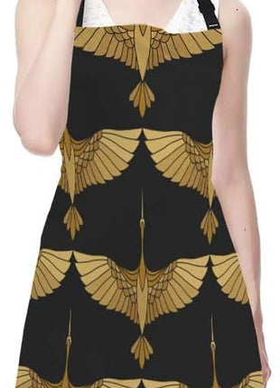 EKOBLA Cranes Aprons Chinese Japanese Asian Bird Art Culture Tattoo Wildlife Beauty Waterproof Resistant Chef Cooking Kitchen BBQ Adjustable Aprons for Women Men 27x31 Inch