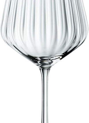 Nachtmann Celebration Gin & Tonic Glasses – Set of 4 Lead-Free 22.5 oz Large Crystal Goblets with Vertical Contour Detailing, Refined Stemware for Cocktails, Entertaining, Parties, Home Bars