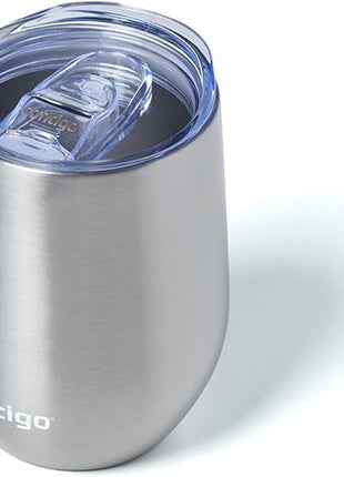 Contigo River North Stainless Steel Wine Tumbler with Splash-Proof Lid, 12oz., 2 Pack, Dark Ice & Stainless Steel
