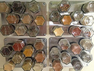 Gneiss Spice Stainless Finish Wall Plate Base for Magnetic Spice Jars, Small 6x8 Inches (Jars Not Included)