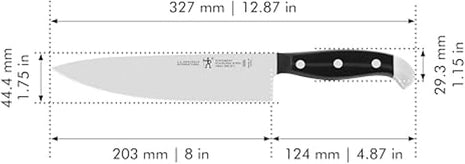 HENCKELS Statement Razor-Sharp 8-inch Chef Knife, German Engineered Informed by 100+ Years of Mastery, Black/Stainless Steel