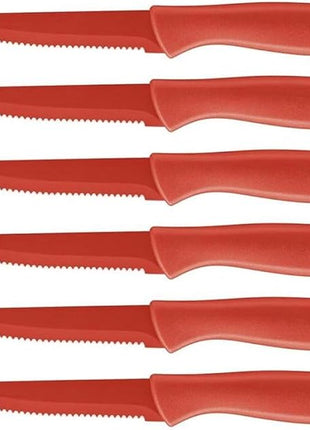 Cuisinart C55-6PCSR Advantage Color Collection 6-Piece Ceramic Coated Steak Knife Set, Red