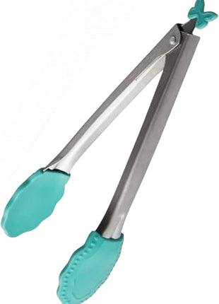 Pioneer Woman 5.8 qt Air Fryer, Linen Speckle - Energy Efficient With Rust Resistant Stainless Steel Serving Tong Bundle