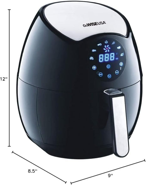 GoWISE USA Ming's Mark GW22621 Electric Air Fryer, 3.7 QT, Black