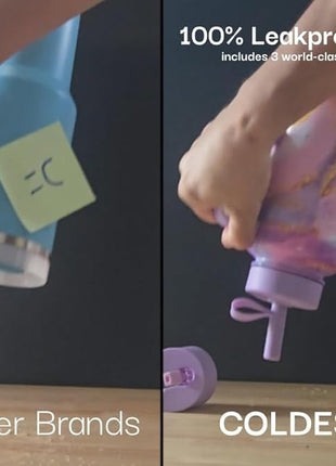 Coldest Tumbler with Handle and Straw, 100% Leak Proof Insulated Tumbler with Lid and Straw (3 Lids), Stainless Steel Tumblers for Women & Men, Cup Holder Friendly Base, 36 oz (Eerie-sistible)