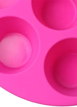 Silicone Muffin Pans for Air Fryer 7 Cavity Muffin Tray Cupcake Pan Nonstick Brownie Cake Mold Round Pudding Recipe Tray Bakeware