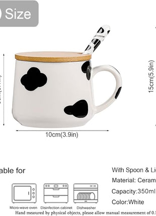 BigNoseDeer Cute Ceramic Cow Mug with 3D Cow Inside,Cow Print Coffee Mug,Cute Mugs with Lid Spoon,Cute Stuff Cool stuff Birthday Gifts Anime Gifts for Women Girlfrend Kids13oz