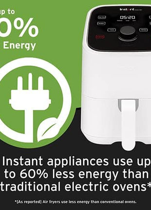Instant Pot Vortex 2QT Mini Air Fryer,Small Air fryer that Crisps,Reheats, Bakes, Roasts for Quick Easy Meals,Includes over 100 In-App Recipes,is Dishwasher-Safe,from the Makers of Instant Pot, White