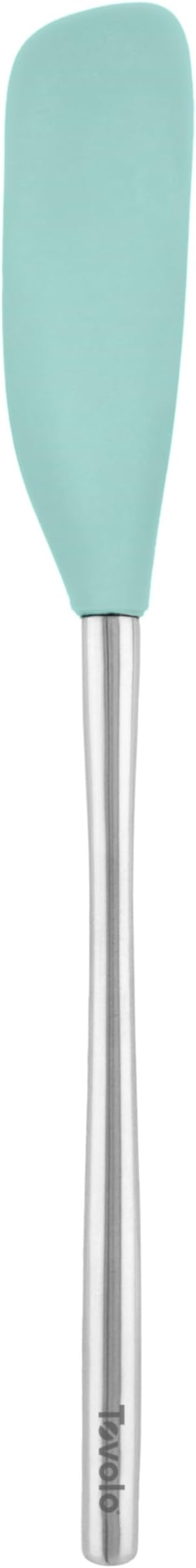 Tovolo Jar Spatula Silicone Long Stainless Steel Handle Spatula Aqua Seafoam Green, Jar Scraper Heat Resistant Dishwasher Safe BPA Free Kitchen Utensil for Scraping Spreading Jelly Peanut Butter