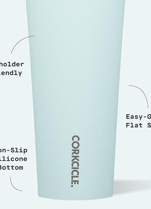 Corkcicle Classic Tumbler - Keeps Drinks Hot for 3 Hours - Triple-Insulated Stainless Steel - Cupholder Friendly - Holiday Mug Gift - Great for Gifting Warmth - 24 oz - Gloss Powder Blue