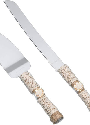 Rustic Wedding Cake Serving Set,Bride and Groom Cake Cutting Utensils,Pizza Pie Cake Knife and Server Set Pie Cake Serving Set Pie Cake Pizza Shovel Cutter