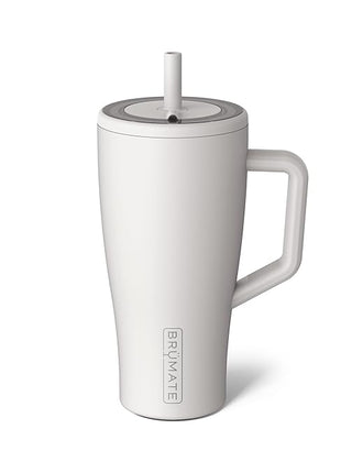 BrüMate Era 30 oz Tumbler with Handle and Straw | 100% Leakproof Insulated Water Bottle Tumbler with Lid and Flexible SoftSip Straw | Made of Stainless Steel | Cup Holder Friendly | 30oz (Dune)