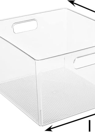 ClearSpace Clear Plastic Storage Bins – XL 8 Pack Perfect Kitchen or Pantry Organization Fridge Organizer and Storage Bins, Cabinet Organizers