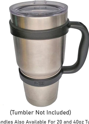 F-32 Handle - 19 COLORS - 30oz size - Compatible with 30 oz. YETI and 30 oz OZARK TRAIL Tumbler Travel Mug (30OZ, MIDNIGHT BLACK)