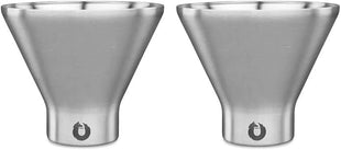 SNOWFOX Premium Vacuum Insulated Stainless Steel Martini Glass, Set of 2, Martinis Stay Icy Cold, Stemless Cocktail Glasses, Elegant Home Entertaining, Bold Beautiful Barware Set, 8 oz