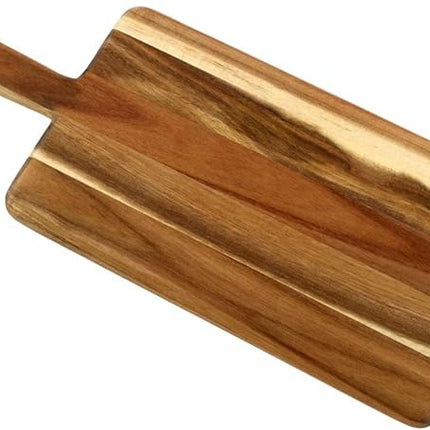 Villa Acacia Wooden Cutting Board - 17 x 7 Inch Wood Board Serving Tray for Bread and Cheese with Handle - Decorative Charcuterie Boards for New Home, Wedding Gift