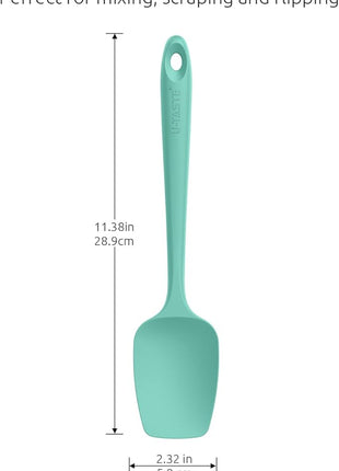 U-Taste Silicone Spoon Spatula Set, 600ºF High Heat Resistant Food Grade Flexible Rubber Scraper, Cooking Mixing Baking Kitchen Utensils Set of 3 (Aqua Sky)