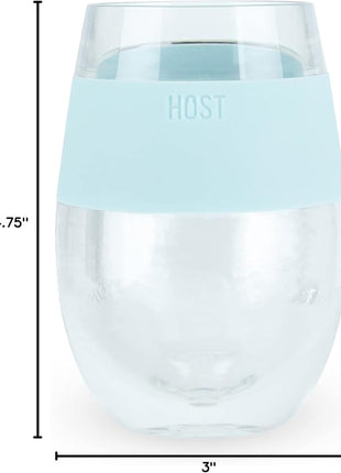 HOST Wine Freeze Cooling Cup, Plastic Double Wall Insulated Freezable Drink Chilling Tumbler with Freezing Gel Wine Glasses for Red and White Wine, Set of 1, 8.5 oz, Ice