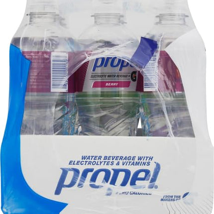 Propel, 3 Flavor Variety Pack, Zero Calorie Sports Drinking Water with Electrolytes and Vitamins C&E, 16.9 Fl Oz, (Pack of 24)