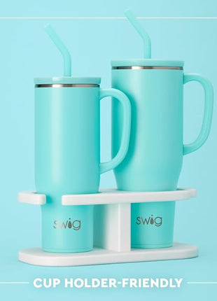 Swiglife 40oz Mega Mug, 40oz Tumbler with Handle and Straw, Extra Large Insulated Tumblers, Cup Holder Friendly Travel Mug (Candy Crush)