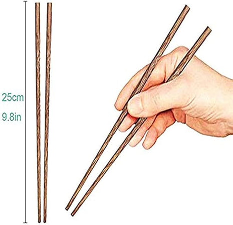 50-Pairs Wooden Chopsticks, Dishwasher Safe Chopstick,ReusableNatural Healthy, Chinese Classic Style for Kitchen, Dining Room, Gourmet, Noodles (9.8 Inch)