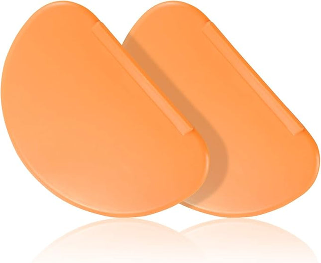 Patelai 2 Pieces Flexible Bowl Dough Scraper Spatula Multipurpose Curved Pastry Scraper Flat Edge Mixing Bowl Cutter for Cake Icing Bread Fondant