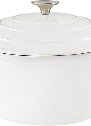 Dutch Oven,Cast Iron Dutch Ovens,Dutch Oven Pot with Lid,3 QT Enamel Dutch Pot,Dutch Ovens with Dual Handles,Cast Iron Pot for Braiser,Cooking,Gifts for Family,White