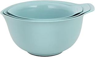 KitchenAid Universal Nesting Plastic Mixing Bowls with Non Slip Base and Pour Spout, Dishwasher Safe, Set Of 3, 2.5 quart, 3.5 quart and 4.5 quart, Aqua Sky