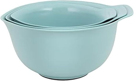 KitchenAid Universal Nesting Plastic Mixing Bowls with Non Slip Base and Pour Spout, Dishwasher Safe, Set Of 3, 2.5 quart, 3.5 quart and 4.5 quart, Aqua Sky
