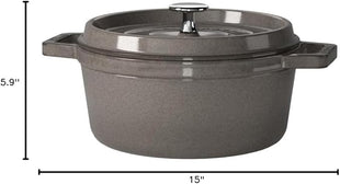 STAUB Cast Iron Roaster/Cocotte, Round, 26 cm, 5 L, Graphite Grey