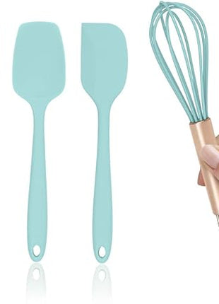 COOK WITH COLOR Silicone Cooking Utensils, Kitchen Utensil Set, Easy to Clean Silicone Kitchen Utensils, Cooking Utensils for Nonstick Cookware, Kitchen Gadgets Set, Mini, Aqua