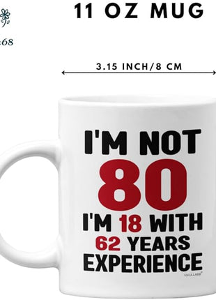 Vivulla68 80th Birthday Gifts for Men Women, 80 Year Old Birthday Gifts for Women Men, 1945 Bday Gift for Woman Man, Gift for 80 Year Old Woman, 80th Coffee Mug 11Oz, 1945 Cup for Grandpa Grandma