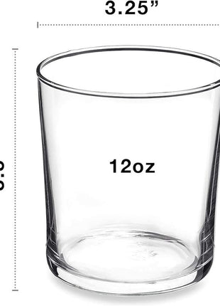 Bormioli Rocco Bodega Collection Glassware – Set Of 12 Medium 12 Ounce Drinking Glasses For Water, Beverages & Cocktails – 12oz Clear Tempered Glass Tumblers