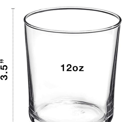 Bormioli Rocco Bodega Collection Glassware – Set Of 12 Medium 12 Ounce Drinking Glasses For Water, Beverages & Cocktails – 12oz Clear Tempered Glass Tumblers