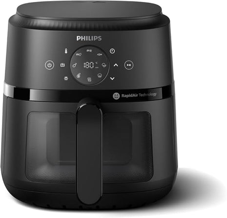 Philips 2000 Series Airfryer - 4.4 qt (4.2 l) Pan, 13 Cooking Functions, RapidAir Technology, Healthy Cooking with 90% Less Fat, Efficient & Fast (NA220/00), 9.8 pounds weight
