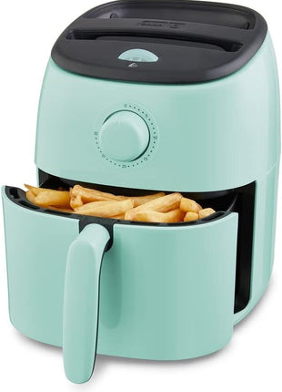DASH Tasti-Crisp™ Electric Air Fryer Oven, 2.6 Qt., Aqua – Compact Air Fryer for Healthier Food in Minutes, Ideal for Small Spaces - Auto Shut Off, Analog, 1000-Watt