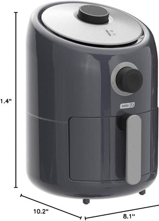 DASH Compact Air Fryer Oven Cooker with Temperature Control, Non-stick Fry Basket, Recipe Guide + Auto Shut off Feature, 2 Quart - Grey