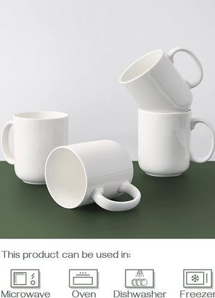 DOWAN 20 oz Large Coffee Mugs with Handle, Ceramic Cup Set of 6 for Tea Hot Cocoa, Mug Gifts Set, Soft White